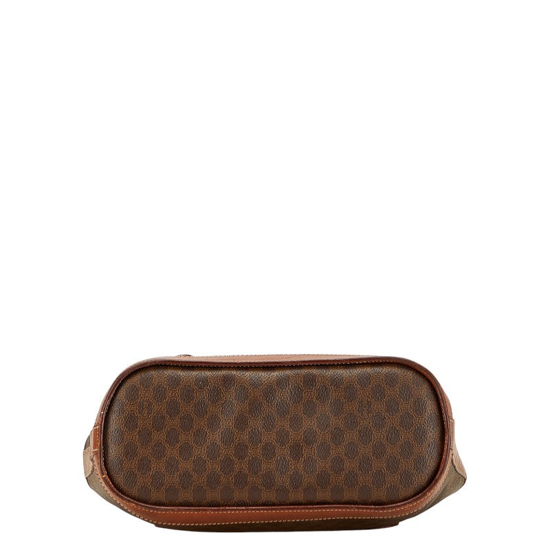 セリーヌ マカダム トートバッグ ハンドバッグ ブラウン PVC レザー レディース CELINE 【中古】