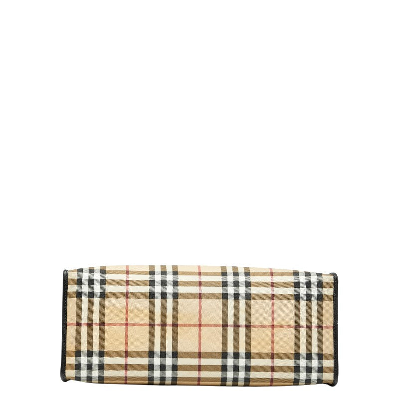 バーバリー ノバチェック トートバッグ ベージュ マルチカラー PVC レディース BURBERRY 【中古】