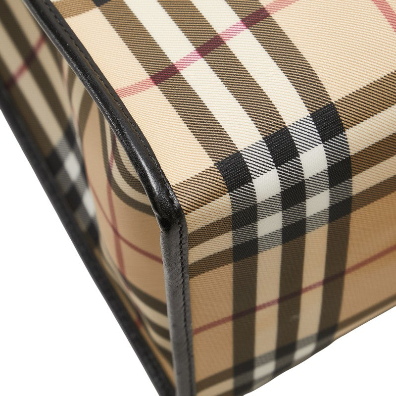 バーバリー ノバチェック トートバッグ ベージュ マルチカラー PVC レディース BURBERRY 【中古】