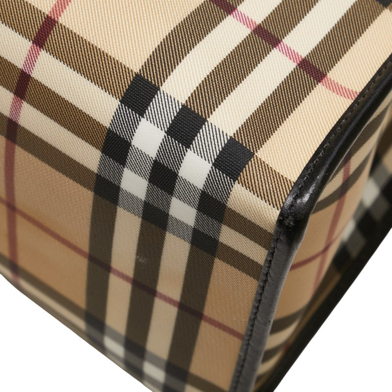 バーバリー ノバチェック トートバッグ ベージュ マルチカラー PVC レディース BURBERRY 【中古】