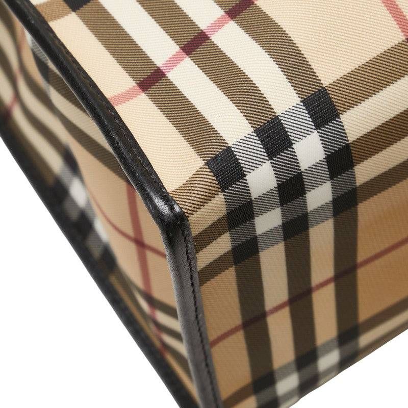 バーバリー ノバチェック トートバッグ ベージュ マルチカラー PVC レディース BURBERRY 【中古】