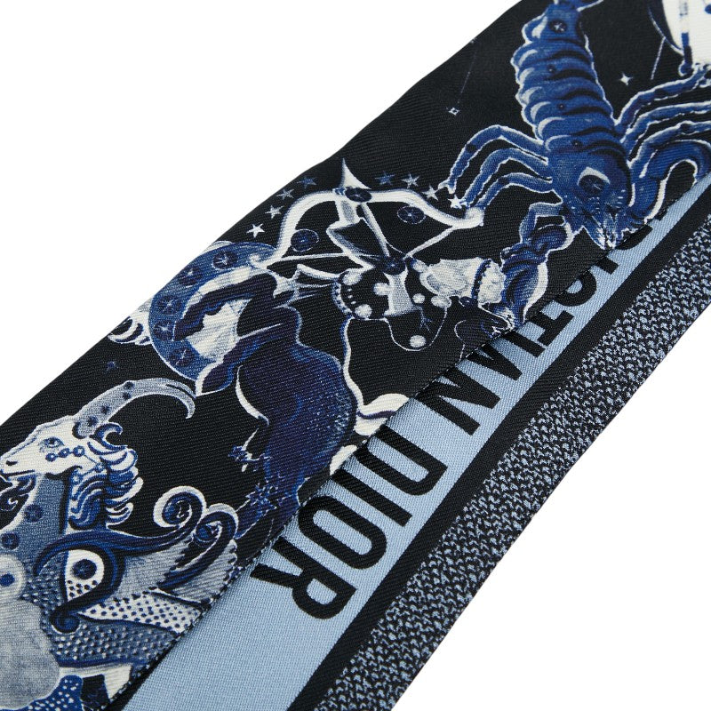 ディオール ミッツァ Zodiac Fantastico スカーフ ネイビー シルク レディース Dior 【中古】