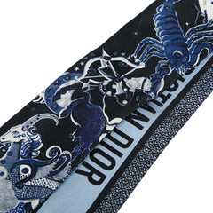 ディオール ミッツァ Zodiac Fantastico スカーフ ネイビー シルク レディース Dior 【中古】