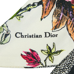 ディオール ミッツァ 花 フラワー モチーフ スカーフ ホワイト アイボリー マルチカラー シルク レディース Dior 【中古】