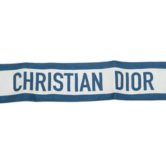 ディオール ミッツァ フラワー スカーフ ブルー ホワイト シルク レディース Dior 【中古】
