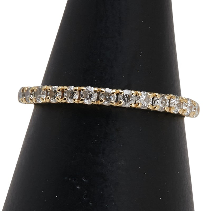 K18YG イエローゴールド ダイヤ0.30ct ハーフエタニティ リング 指輪 レディース 11号 【中古】
