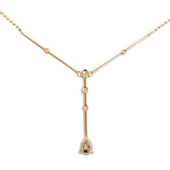 K18YG イエローゴールド ダイヤ0.30ct ダイヤ0.15ct 雫 モチーフ ペンダントネックレス レディース 【中古】