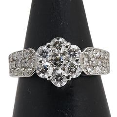 Pt900 プラチナ ダイヤ1.50ct パヴェ リング 指輪 レディース 10.5号 【中古】