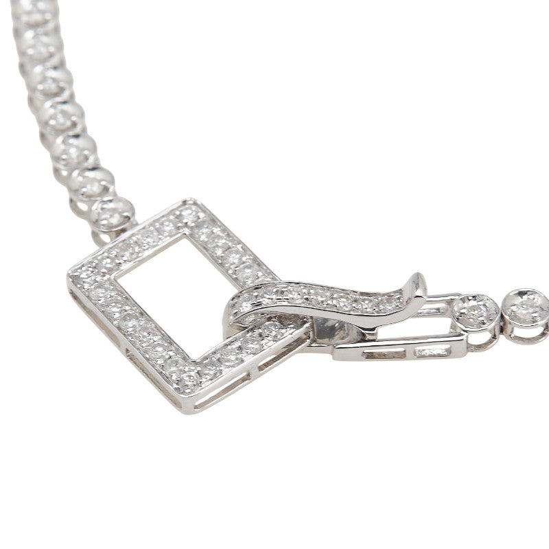 K18WG ホワイトゴールド ダイヤ1.00ct テニスチェーン ブレスレット レディース 【中古】
