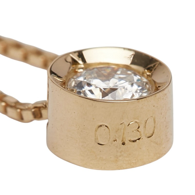 K18YG イエローゴールド ダイヤ0.13ct プチ ネックレス レディース 【中古】