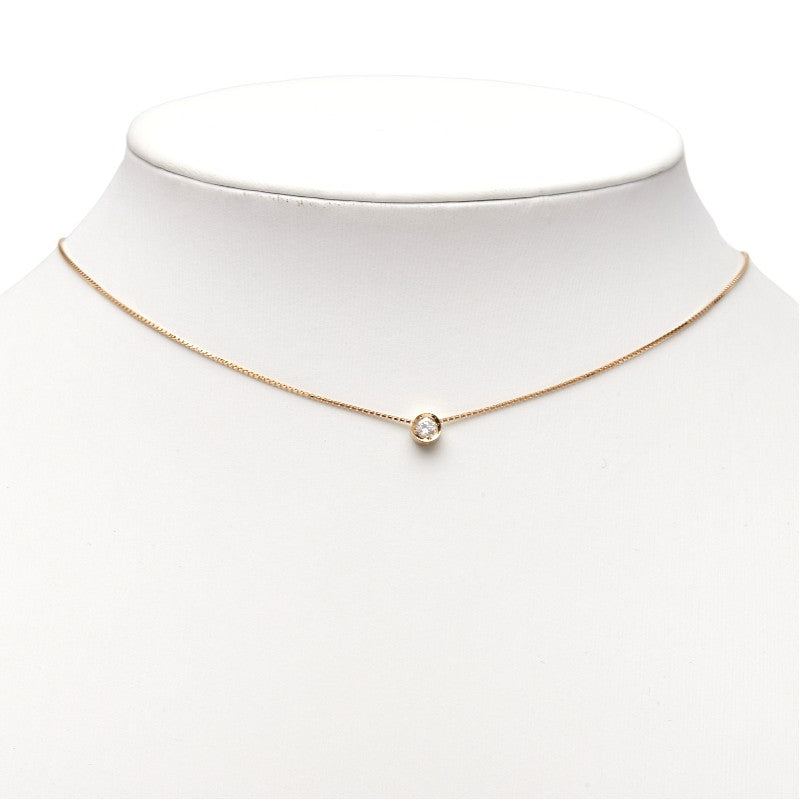 K18YG イエローゴールド ダイヤ0.13ct プチ ネックレス レディース 【中古】