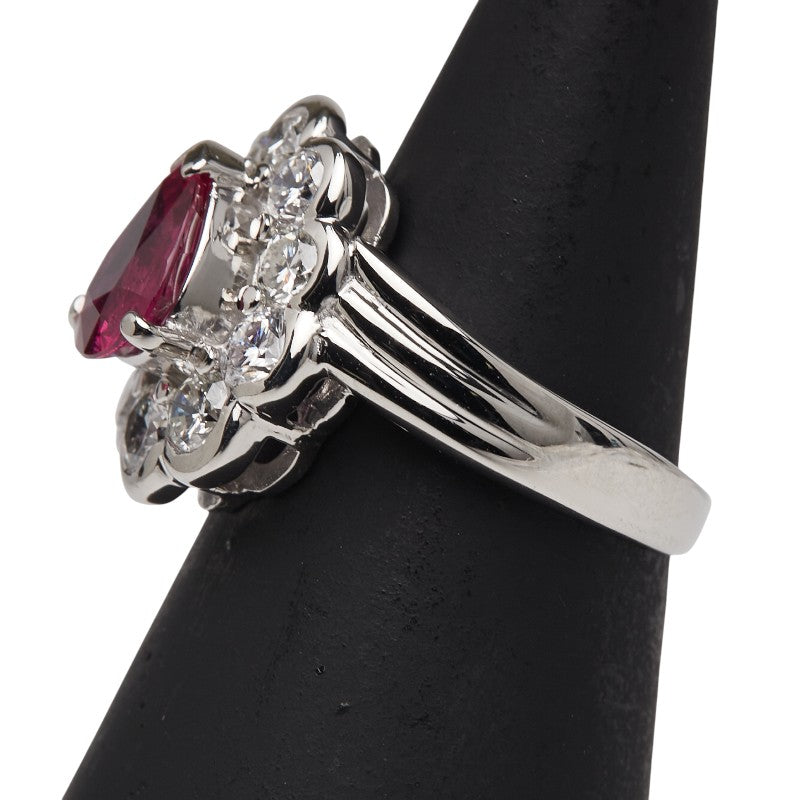 Pt900 プラチナ ルビー1.30ct ダイヤ1.21ct リング 指輪 レディース 9号 【中古】