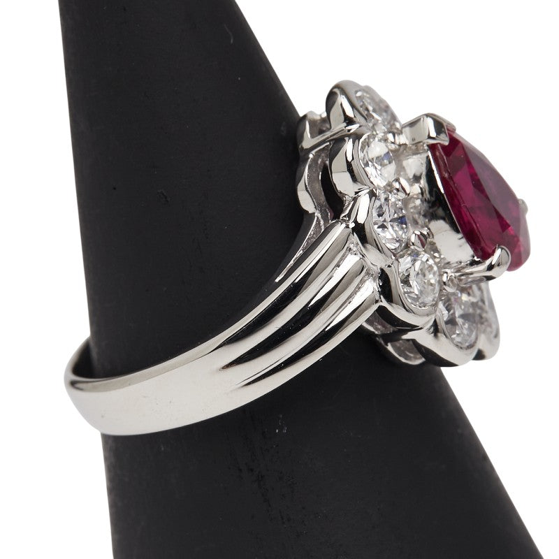 Pt900 プラチナ ルビー1.30ct ダイヤ1.21ct リング 指輪 レディース 9号 【中古】