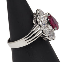 Pt900 プラチナ ルビー1.30ct ダイヤ1.21ct リング 指輪 レディース 9号 【中古】