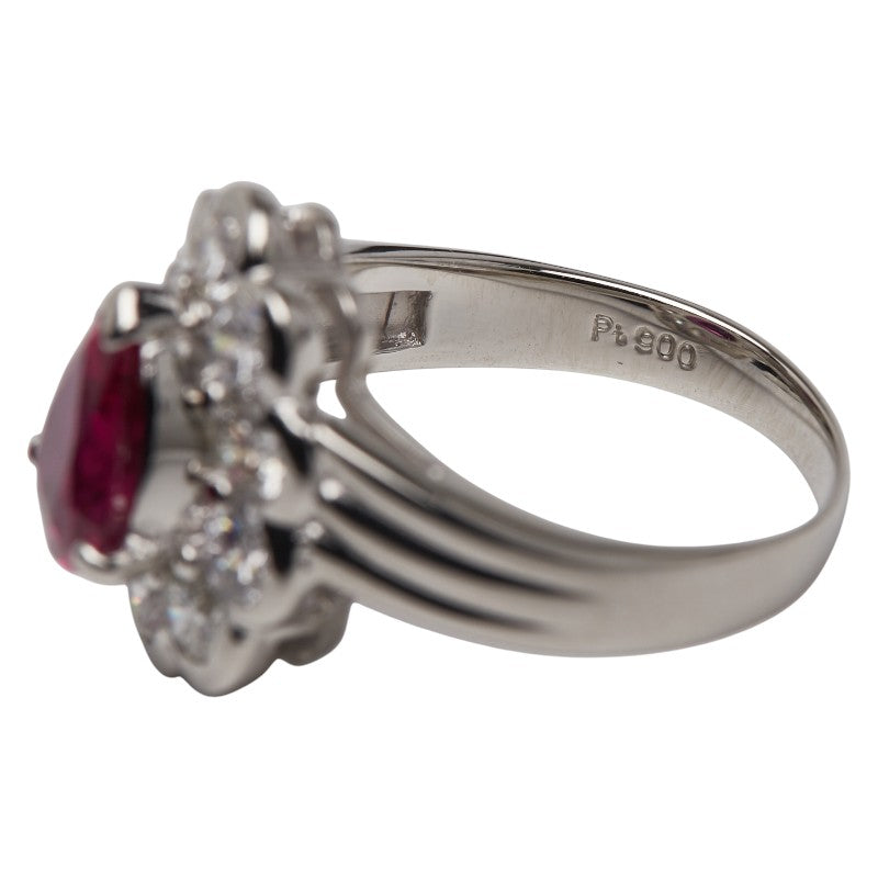 Pt900 プラチナ ルビー1.30ct ダイヤ1.21ct リング 指輪 レディース 9号 【中古】
