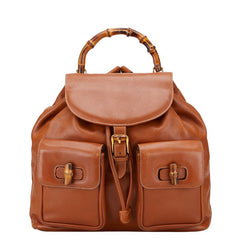 グッチ バンブー リュック バックパック 003 2058 0016 ブラウン レザー レディース GUCCI 【中古】