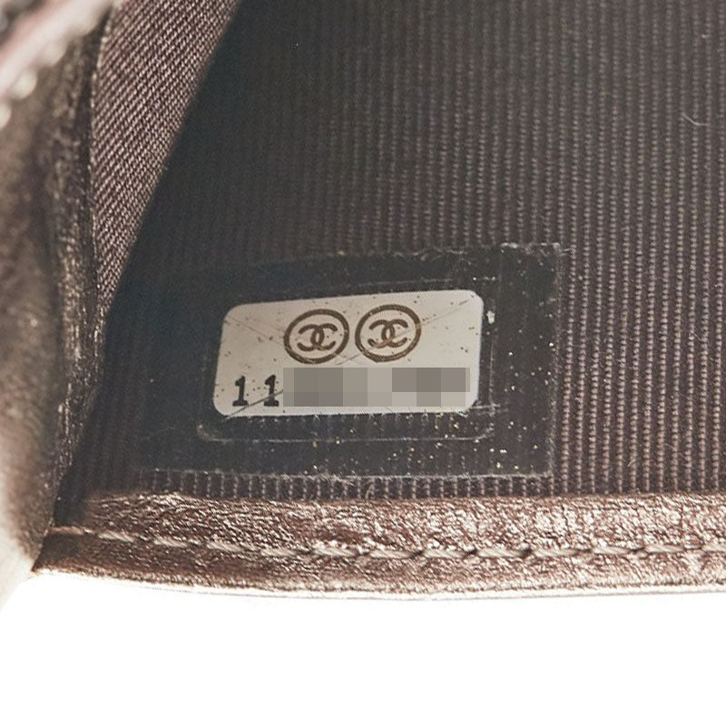 シャネル マトラッセ 2.55 長財布 ゴールド系 メタリック レザー レディース CHANEL 【中古】