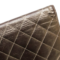 シャネル マトラッセ 2.55 長財布 ゴールド系 メタリック レザー レディース CHANEL 【中古】