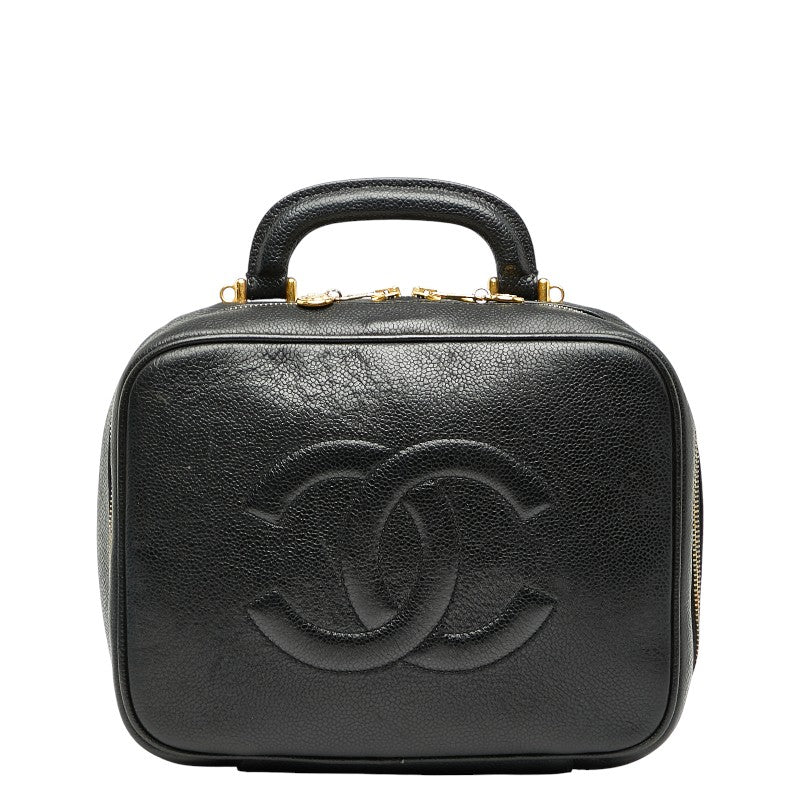 シャネル ココマーク バニティバッグ ブラック キャビアスキン レディース CHANEL 【中古】