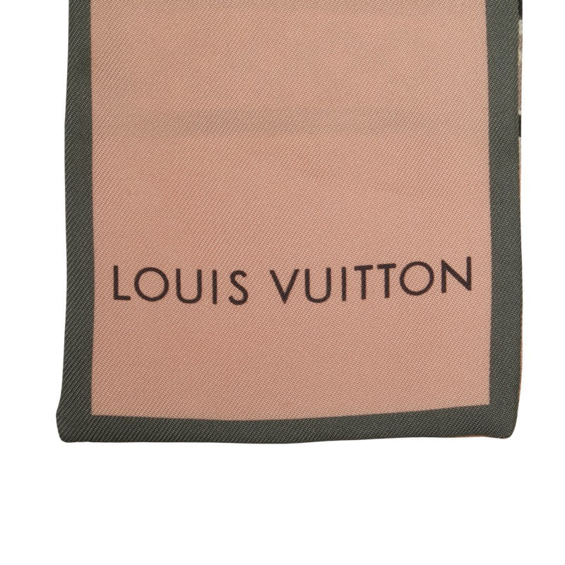 ルイ ヴィトン バンドー トランク スカーフ M73965 ピンク グレー シルク レディース LOUIS VUITTON 【中古】