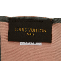 ルイ ヴィトン バンドー トランク スカーフ M73965 ピンク グレー シルク レディース LOUIS VUITTON 【中古】