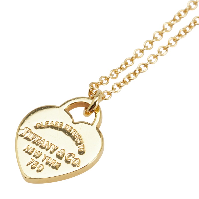 ティファニー リターントゥティファニー ミニハートタグ ペンダントネックレス K18YG イエローゴールド レディース TIFFANY&Co. 【中古】