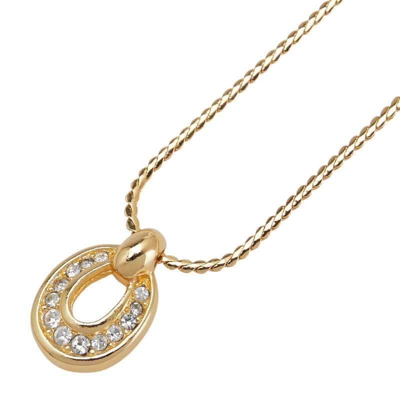 ディオール ネックレス イヤリング2点 ラインストーン セット ゴールド メッキ レディース Dior 【中古】
