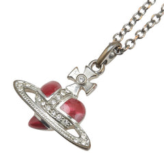 ヴィヴィアンウエストウッド ディアマンテハート オーブ ラインストーン ネックレス シルバー レッド メタル レディース Vivienne Westwood 【中古】