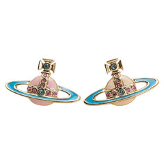 ヴィヴィアンウエストウッド オーブ スタッドピアス ゴールド マルチカラー メッキ ラインストーン レディース Vivienne Westwood 【中古】