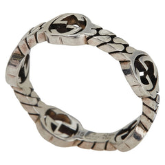 グッチ インターロッキングG リング 指輪 #15 SV925 シルバー レディース GUCCI 【中古】