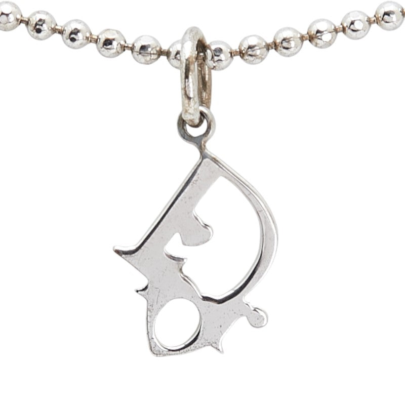 ディオール ロゴ ネックレス シルバー メタル レディース Dior 【中古】