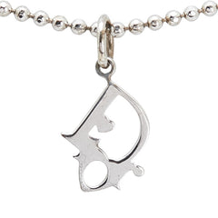 ディオール ロゴ ネックレス シルバー メタル レディース Dior 【中古】