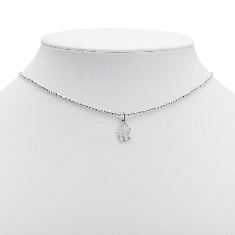 ディオール ロゴ ネックレス シルバー メタル レディース Dior 【中古】