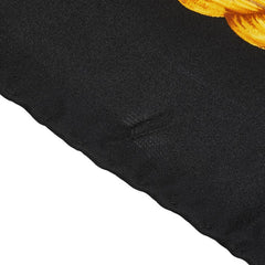 シャネル 葡萄 ココマーク タッセル モチーフ スカーフ ブラック ゴールド シルク レディース CHANEL 【中古】