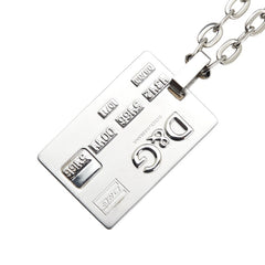 ドルチェアンドガッバーナ ロゴ ドッグタグプレート ネックレス シルバー メタル メンズ DOLCE&GABBANA 【中古】