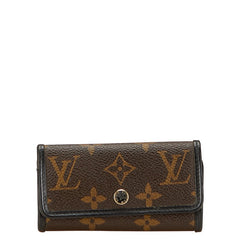 ルイ ヴィトン モノグラムマカサー ミュルティクレ6 キーケース 6連 M60165 ブラウン ブラック PVC レザー レディース LOUIS VUITTON 【中古】