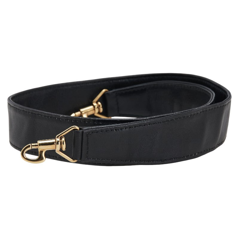 グッチ ショルダーストラップ ブラック ゴールド レザー レディース GUCCI 【中古】