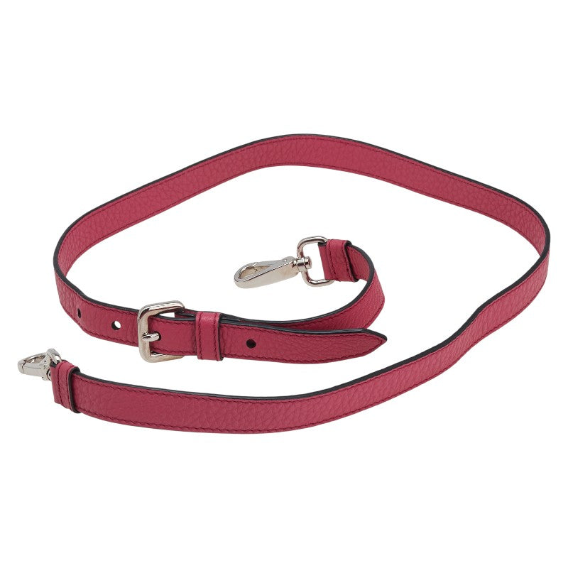 プラダ ショルダーストラップ ネームタグ クロシェット 鍵 パドロック セット ピンク レザー レディース PRADA 【中古】