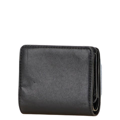 マークジェイコブス ロゴ 二つ折り財布 ブラック レザー レディース MARC JACOBS 【中古】