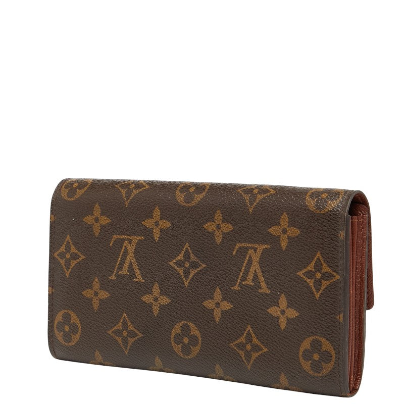 ルイ ヴィトン モノグラム ポルトフォイユ サラ 長財布 M61734 ブラウン PVC レザー レディース LOUIS VUITTON 【中古】