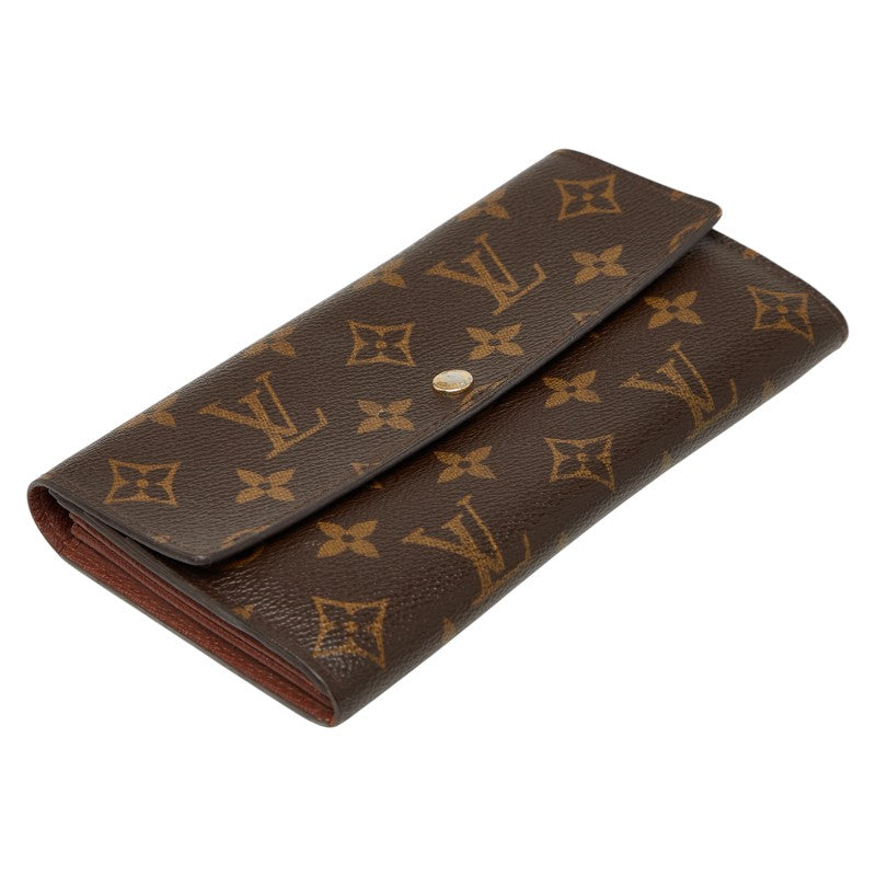 ルイ ヴィトン モノグラム ポルトフォイユ サラ 長財布 M61734 ブラウン PVC レザー レディース LOUIS VUITTON 【中古】