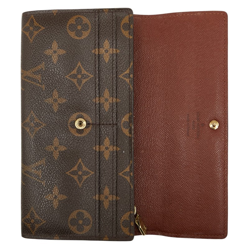 ルイ ヴィトン モノグラム ポルトフォイユ サラ 長財布 M61734 ブラウン PVC レザー レディース LOUIS VUITTON 【中古】