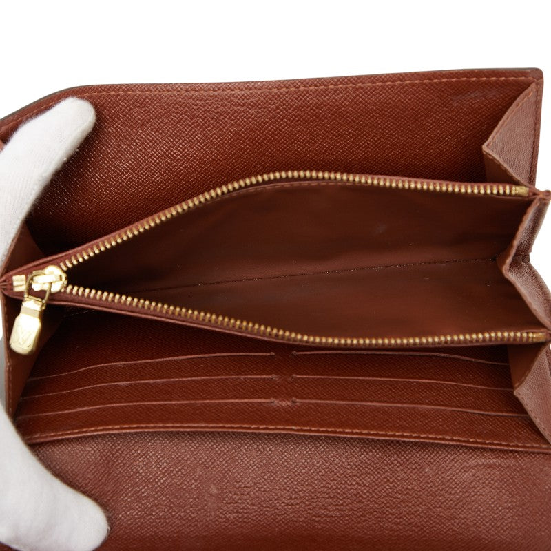 ルイ ヴィトン モノグラム ポルトフォイユ サラ 長財布 M61734 ブラウン PVC レザー レディース LOUIS VUITTON 【中古】