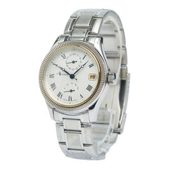 レ ジェネヴェ 腕時計 GMT パワーリザーブ 自動巻き シルバー文字盤 ステンレススチール メンズ 【中古】