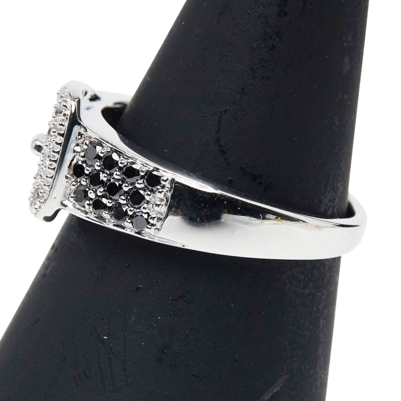 K18WG ホワイトゴールド ダイヤ0.50ct ベルト モチーフ リング 指輪 レディース 13号 【中古】