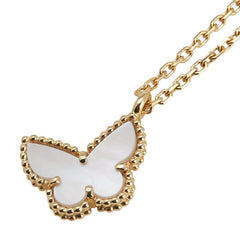 ヴァンクリーフ＆アーペル パピヨン ペンダントネックレス K18YG イエローゴールド マザーオブパール レディース Van Cleef & Arpels 【中古】
