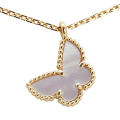 ヴァンクリーフ＆アーペル パピヨン ペンダントネックレス K18YG イエローゴールド マザーオブパール レディース Van Cleef & Arpels 【中古】