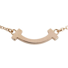 ティファニー Tスマイル ミニ ペンダントネックレス K18PG ピンクゴールド レディース TIFFANY&Co. 【中古】