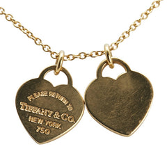 ティファニー リターントゥティファニー ダブルハートプレート ペンダントネックレス K18YG イエローゴールド レディース TIFFANY&Co. 【中古】