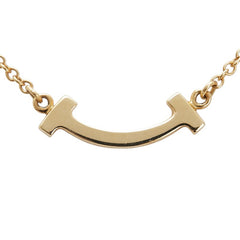 ティファニー Tスマイル ミニ ペンダントネックレス K18YG イエローゴールド ダイヤモンド レディース TIFFANY&Co. 【中古】